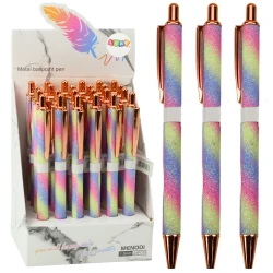 Metalinis rašiklis su blizgučiais mėlynu rašalu, 1,0 mm