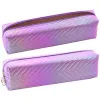 Koulun holografinen violetti kynäkotelo 21 x 6 cm Viirit
