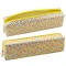 Geltonas pieštukų dėklas su žuvies žvynelių raštu 21x6 cm