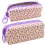 Violetti koulukynäkotelo merenneitojen suomuilla 21x8 cm