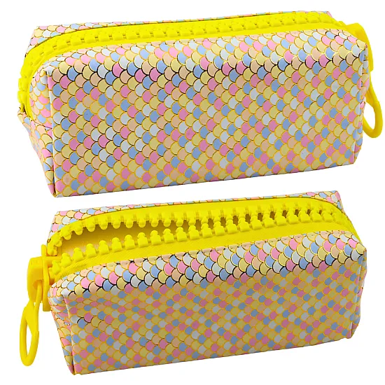 School pencil case with scales 21x8 cm Pennants