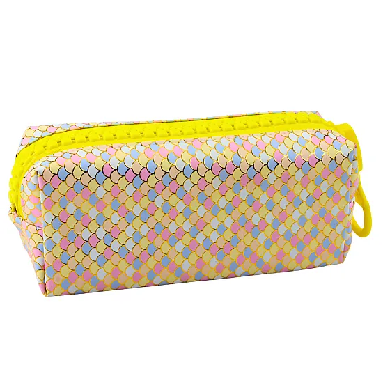 School pencil case with scales 21x8 cm Pennants