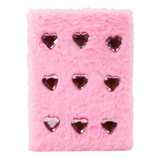 Rožinė užrašų knygutė su širdelėmis linijomis A5, 80 lapų Užrašų knygelės