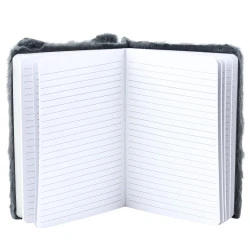 Pilka užrašų knygutė su linijomis su lape, A5, 80 lapų