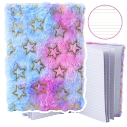 Užrašų knygutė su linijomis, auksinėmis žvaigždutėmis ir pastelinėmis spalvomis, A5 formato, 80 lapų