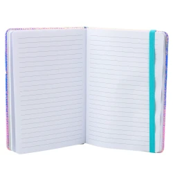 Holografinė užrašų knygutė su linijomis ir dekotratyvine kriaukle A5 formato 70 lapų