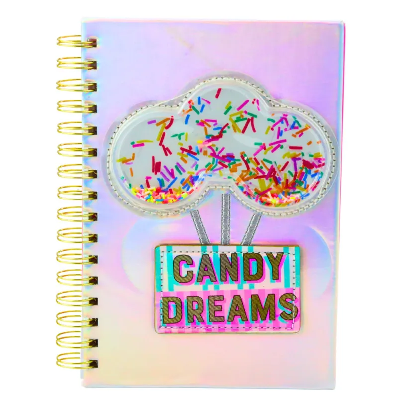 Holografinis A5 formato linijinis užrašų sąsiuvinis Candy Dreams, 90 lapų Užrašų knygelės