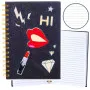 Черный стильный блокнот Lipstick формата A5, 80 листов