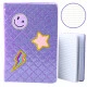 Violetinė užrašų knygutė su blizgučiu paviršiumi ir aplikacijomis, B6 formato, 80 lapų Užrašų knygelės