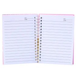 Rožinis holografinis sąsiuvinis su linijomis, A6, 80 lapų