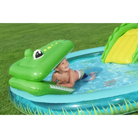 Pripučiamas žaidimų aikštelės krokodilas 224 x 181 x 72 cm Bestway 53166