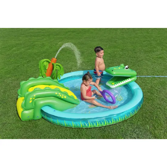 Pripučiamas žaidimų aikštelės krokodilas 224 x 181 x 72 cm Bestway 53166