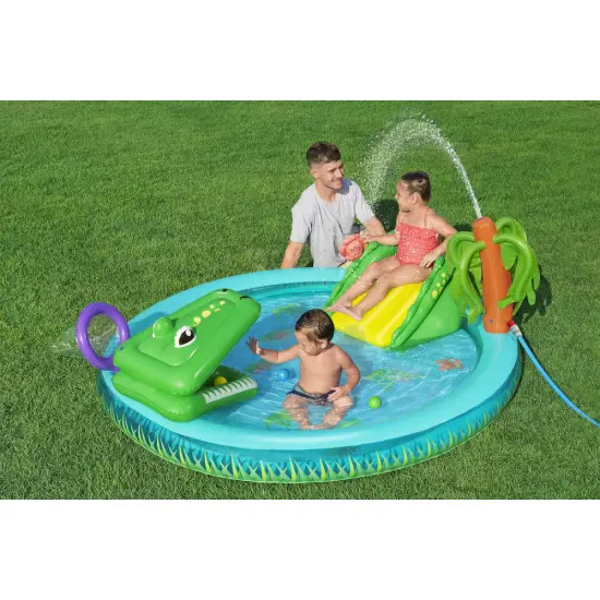 Pripučiamas žaidimų aikštelės krokodilas 224 x 181 x 72 cm Bestway 53166