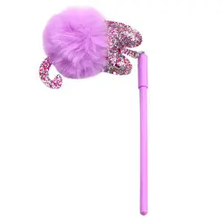 Violetinis gelinis rašiklis su dangteliu ir mėlynu rašalu, 17 cm, 0,5 mm