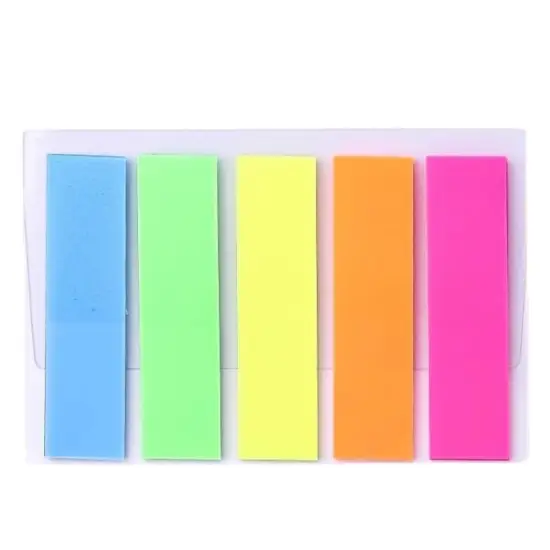 Stačiakampiai spalvoti lipnūs lapeliai 45 x 12 mm