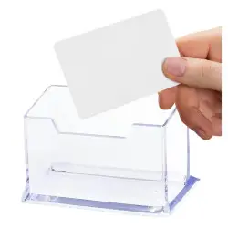 Skaidrus plastikinis vizitinių kortelių dėklas, 11 cm