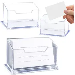 Skaidrus plastikinis vizitinių kortelių dėklas, 11 cm