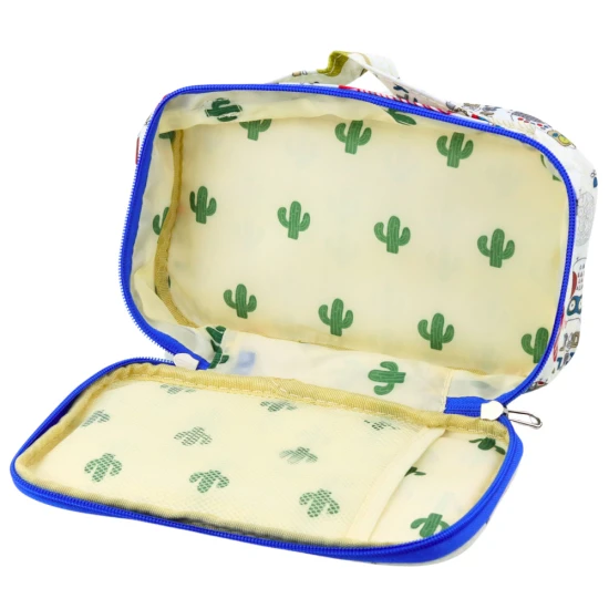 Baltas penalas su papildoma kišenėle,  pelėdų motyvu, 21,5 cm Penalai