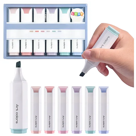 Set of Mini Highlighters Delicate Pastel Colors 6 Pcs Paperitavarat