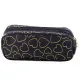 Black pencil case, two compartments, with golden hearts 23,5 x 10 cm Pennants