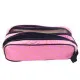 Pink pencil case with two compartments with golden hearts, 23,5 x 10 cm Pennants