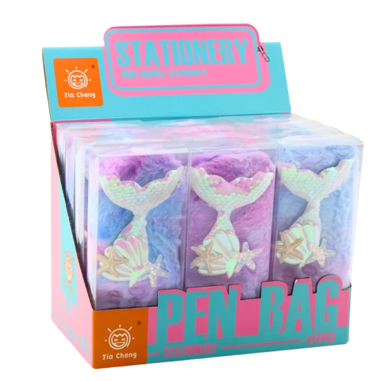 Mėlynas/violetinis pliušinis penalas su undinės uodega Penalai