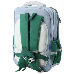 Pilka mokyklinė kuprinė su dinozauru ir penalu 16 l