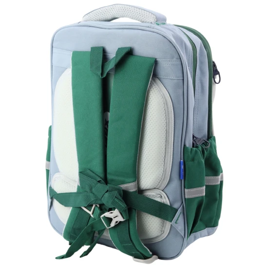 Pilka mokyklinė kuprinė su dinozauru ir penalu 16 l Kuprinės