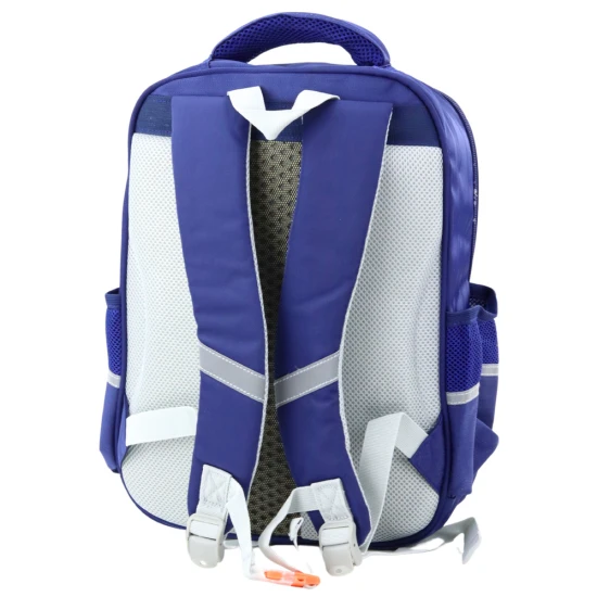 Tamsiai mėlyna mokyklinė kuprinė su dinozaurais, 39x27x15 cm Kuprinės