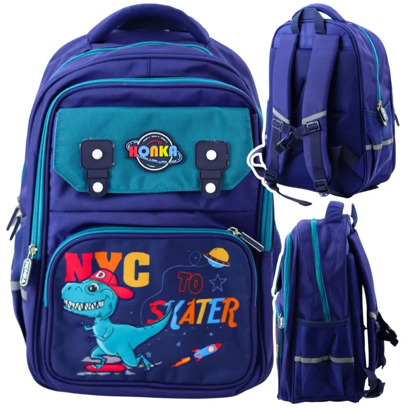 Blue School Backpack Dinosaur 41x30x16 cm Backpacks
