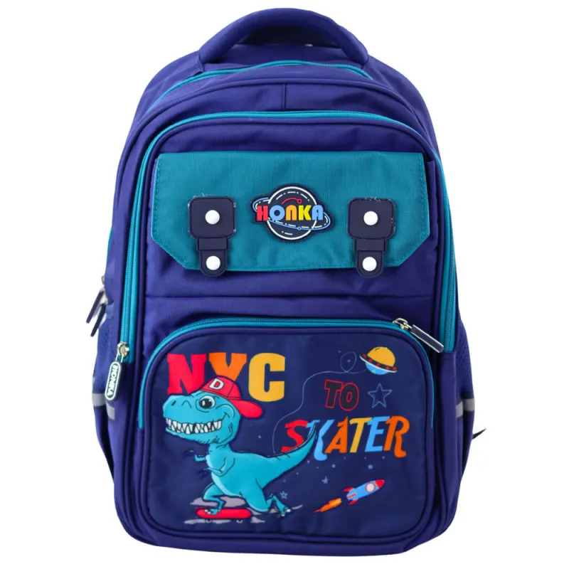 Blue School Backpack Dinosaur 41x30x16 cm Backpacks