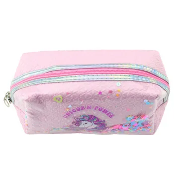 Школьный розовый пенал Unicorn Confetti, 20 см