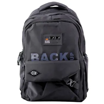 Black backpack with 6 pockets 23 l, 46 cm