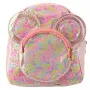 Lasten vaaleanpunainen reppu glitterillä ja hiirenkorvilla, 22 cm, 3 l