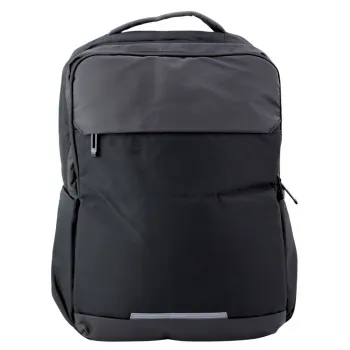 Black backpack with USB port and laptop pocket, 16 L, 45 cm
