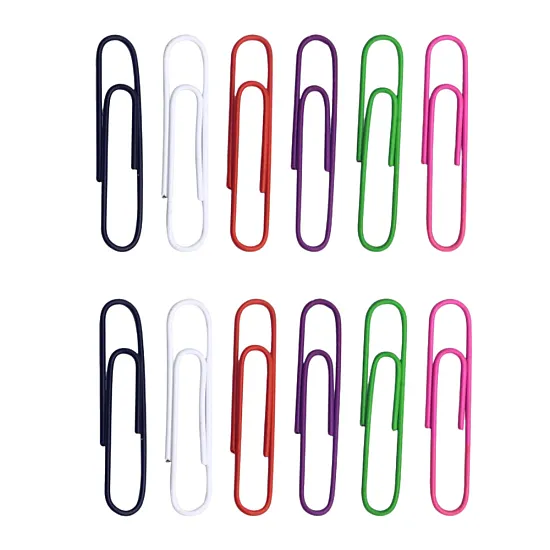 Värviliste kirjaklambrite komplekt, 33 mm, 90 tk. Väikesed kirjatarbed