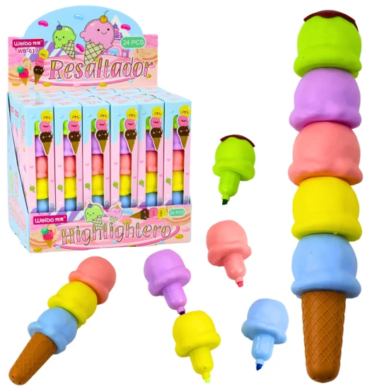 Ledų formos spalvoti žymekliai, 5 vnt 18 cm Pieštukai ir rašikliai