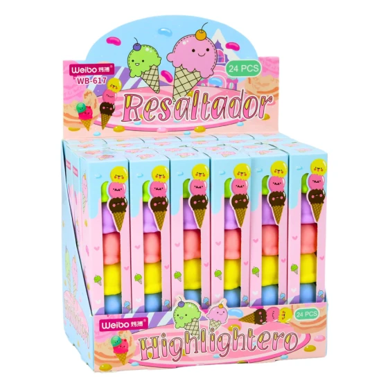 Ledų formos spalvoti žymekliai, 5 vnt 18 cm Pieštukai ir rašikliai