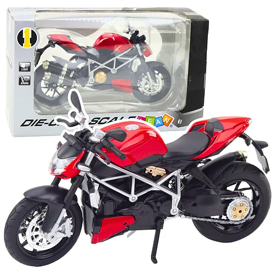 Raudonas/juodas sportinis metalinis motociklas Žaisliniai motociklai