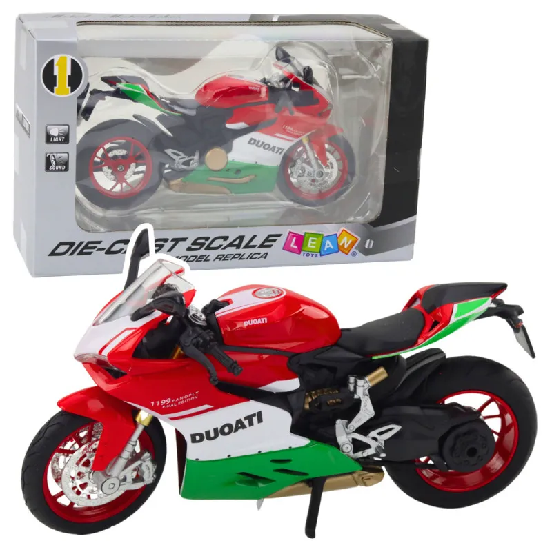 Metalinis raudonas/žalias motociklas Žaisliniai motociklai