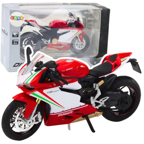 Sportinis metalinis raudonas/baltas motociklas Žaisliniai motociklai
