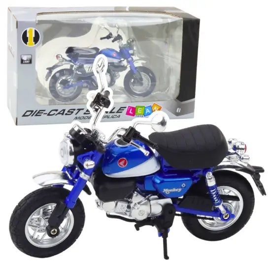 Retro klasikinis mėlynas metalinis motociklas Žaisliniai motociklai