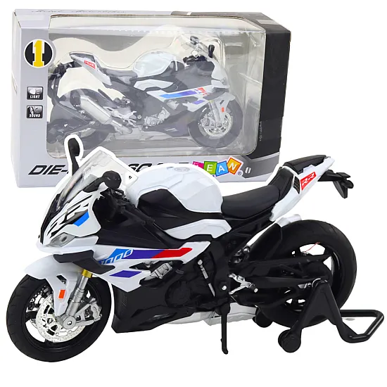 Metalinis baltas sportinis motociklas Žaisliniai motociklai