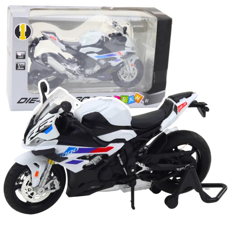Metalinis baltas sportinis motociklas Žaisliniai motociklai