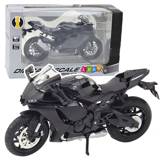 Sportinio juodo motociklo modelis Žaisliniai motociklai