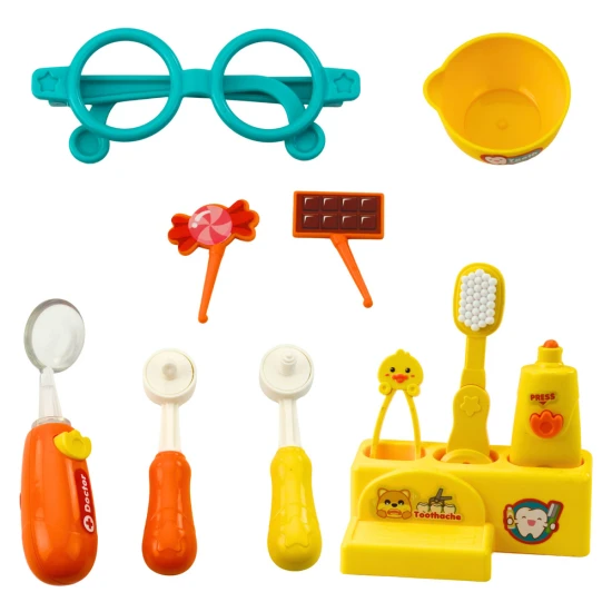 Odontologas šuo su priedais Gydytojo rinkiniai