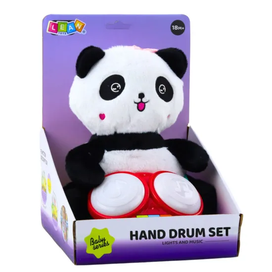 Pliušinė panda su būgnais- muzikinis žaislas Kūdikiams