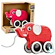 Toy red elephant with rope and whistle For babies