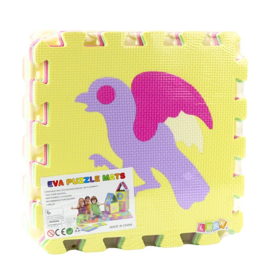 Minkštas edukacinis dėlionės kilimėlis „Gyvūnai“  9 vnt. Kūdikiams