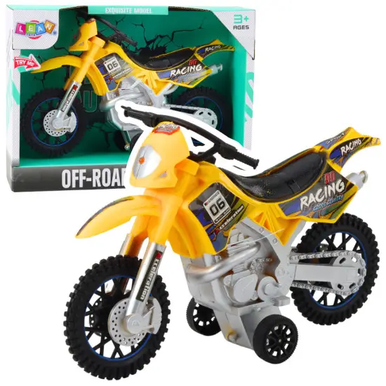 OFF-ROAD krosinis geltonas motociklas Žaisliniai motociklai